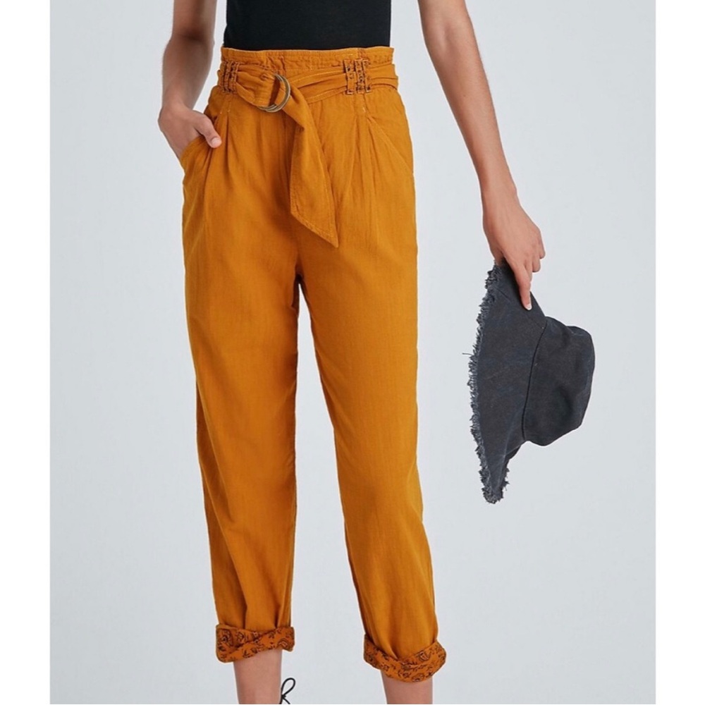 Anthropologie Orange Brown Malin Utility Pants Size M NWOT! - Picture 1 of 10